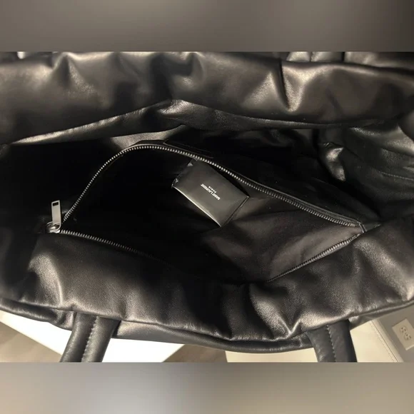 Saint Laurent Black Quilted Leather Tote Bag - Picture 7 of 10